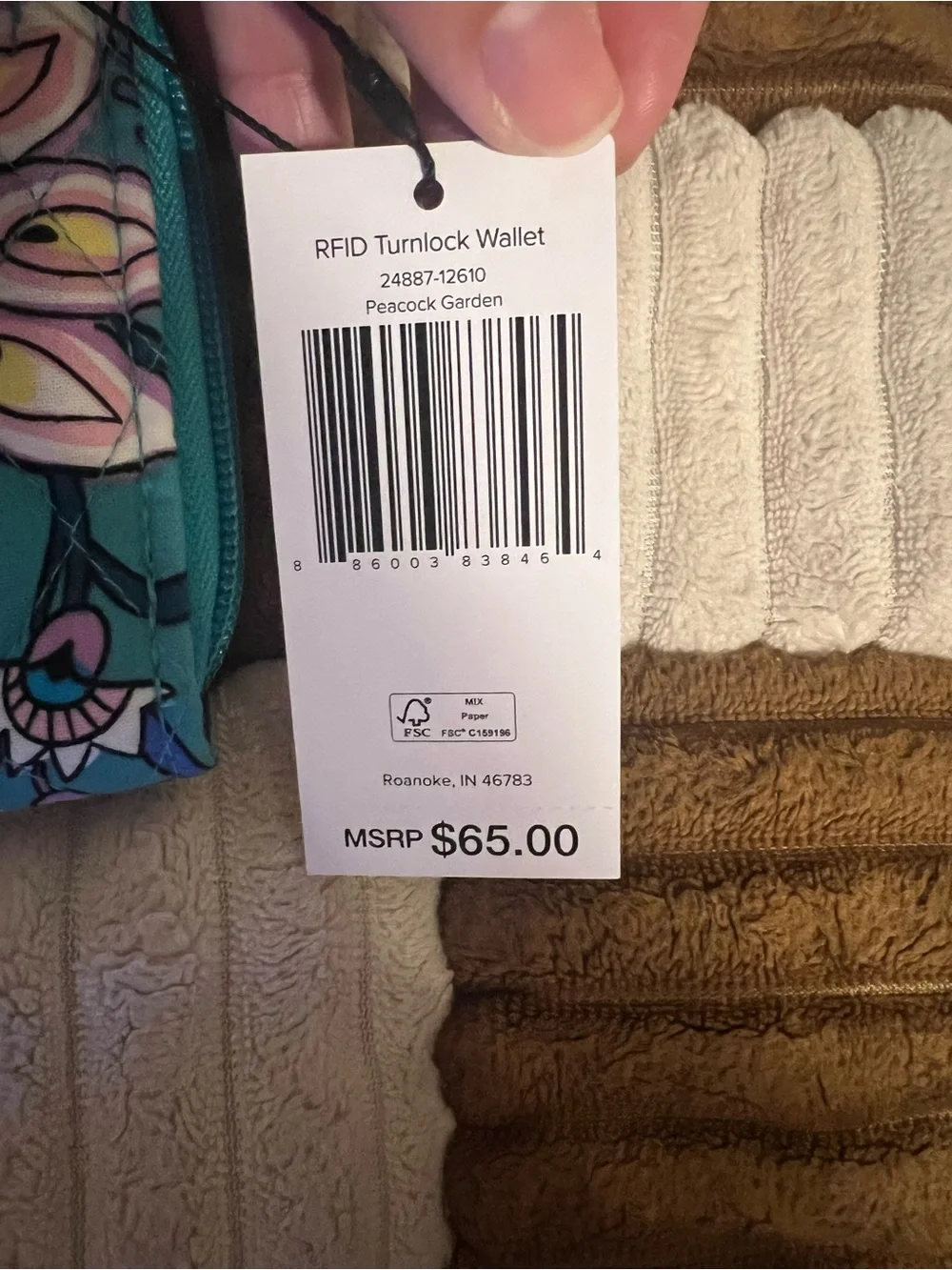Vera Bradley RFID Turnlock Wallet in Peacock Garden NWTS!